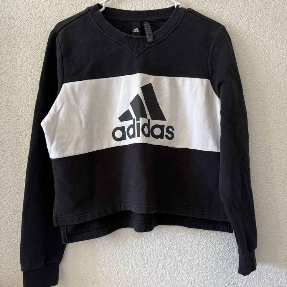 adidas Dark Gray Crewneck Pullover with White Logo Tag